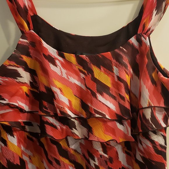 Women's Top Lane Bryant 14/16 Multicolor Sleeveless Frilly Layers - Picture 4 of 6